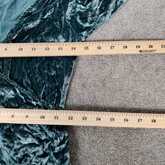 Wilfred Women's Wrap Dress Size 0 Velvet Blue Green Rayon Silk Feminine Stylish - Picture 7 of 8